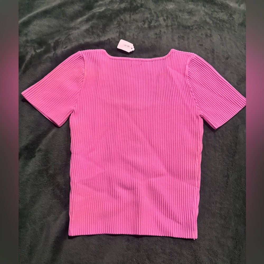 Debut Pink Ribbed Blouse - Picture 2 of 3